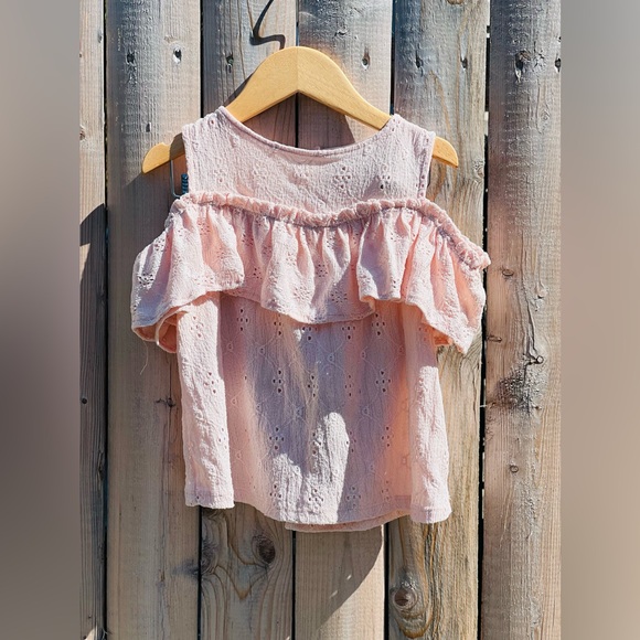 Zara Kids Eyelet Pink Ruffle Outfit Top & Skirt Outfit - Picture 3 of 10